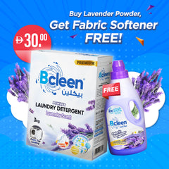 Bcleen Powder Laundry Detergent and Fabric Softener Lavender Scent Cobo