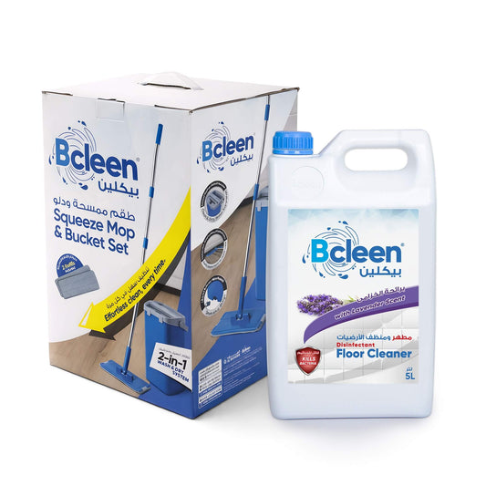 Bcleen Mop box and 5 litre floor cleaner for Free