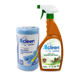Bcleen Blue Microfiber Cloth Roll 52pcs per Rol and get a Disinfectant Spray free