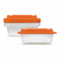 Fun Indispensable Plastic Transparent Container with Citrus Lid - 12oz Pack of 5