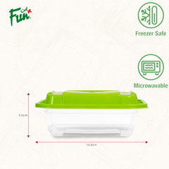 Fun Indispensable Plastic Transparent Container with Olive Lid - 12oz Pack of 5