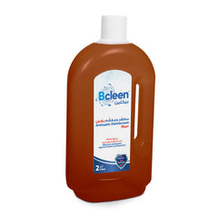 A bottle of Bcleen Antiseptic Disinfectant Plus with a white cap, brown liquid, and label in blue and white colors