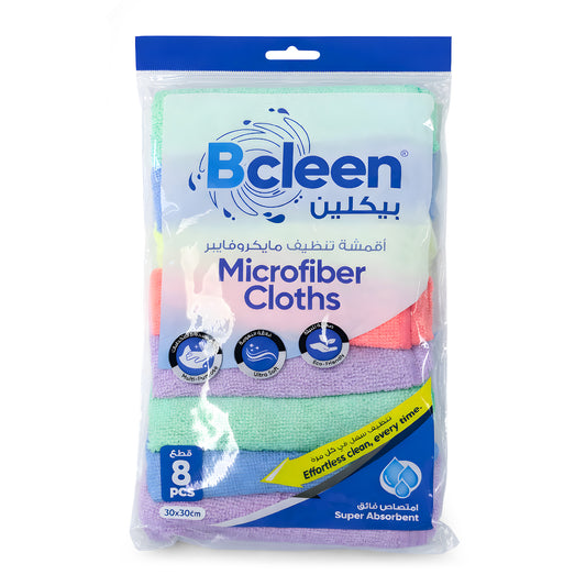 Bcleen Microfiber Cleaning Cloths 30x30cm (8 Pieces)