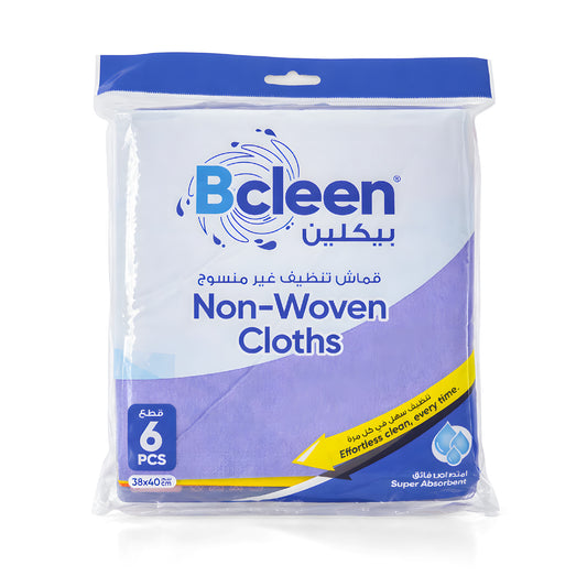 Bcleen Non-Woven Blue Cleaning Cloths 38x40cm (6 Pieces)