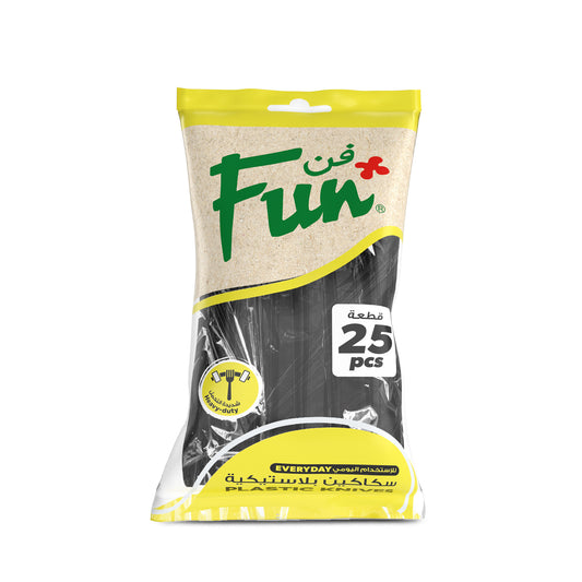 Fun Heavy Duty Black Plastic Knife 6.5in pack of 50