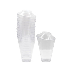 Fun Verrine Round Clear Cups with Lids Double as Display Base– 195ml / 7 oz (20 Pieces)