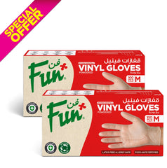 Fun Disposable Clear Vinyl Gloves Pack of 100 Buy 2, Special Offer