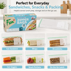 Fun Clear Zipper bags 11.7x27.5cm (P:25pcs*1pkt)