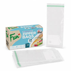 Fun Clear Zipper bags 11.7x27.5cm (P:25pcs*1pkt)