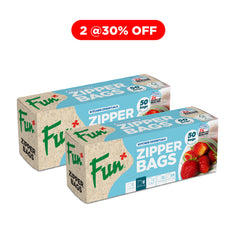 Fun Zipper Bags 18.3x23.5cm Buy 2 at 30% off