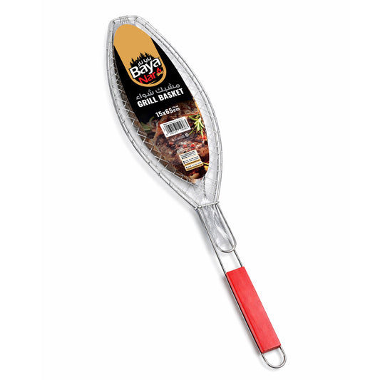 Baya Nar Oval BBQ Grill Basket with Handle 15 x 65 cm 1 Piece