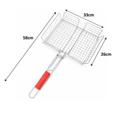 Baya Nar Rectangular BBQ Grill Basket with Handle 33 x 26 x 58 cm 1 Piece