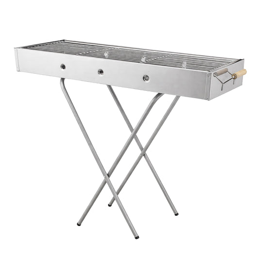 Baya Nar Stainless Steel BBQ Grill with Stand, 78 x 30 x 80 cm 1 Piece