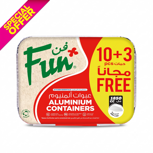 Fun Aluminium Container with Lid 1850cc 10pcs + 3pcs free