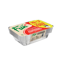 Fun Aluminium Container with Lid 1850cc 10pcs + 3pcs free