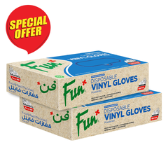 Fun Disposable Clear Vinyl Gloves Medium Pack of 100 Buy 2, Special Offer