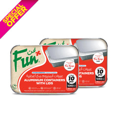 Fun Aluminium Containers With Paper Lids 1060cc Special Offer