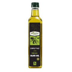 Bottle of Beyond Virgin Olive Oil on a white background