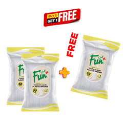 B2G1 Fun Plastic White Spoons 6.5in