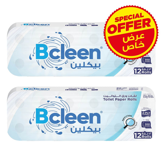 Bcleen Promopack 2 Ply Toilet Roll 300 Sheets 24 Rolls