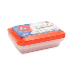 Fun Indispensable Plastic Transparent Container with Citrus Lid - 28oz Pack of 5