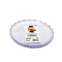 Fun Crystal Like Platters Clear 27cm Pack of 5