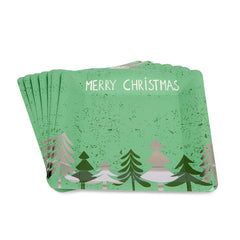 Fun Paper Plate Square 23x23cm - Christmas Evergreen (Pack of 8)