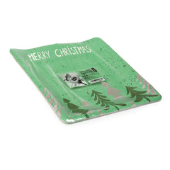 Fun Paper Plate Square 23x23cm - Christmas Evergreen (Pack of 8)