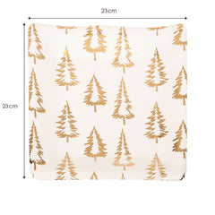 Fun Paper Plate Square 23x23cm - Golden Trees Pack of 8