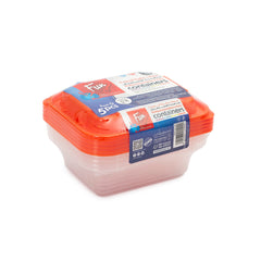 Fun Indispensable Plastic Transparent Container with Citrus Lid - 12oz Pack of 5