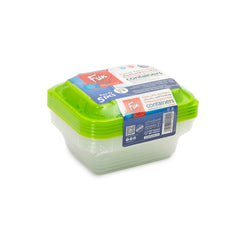 Fun Indispensable Plastic Transparent Container with Olive Lid - 12oz Pack of 5