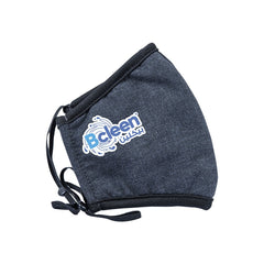 Bcleen 3-Ply Medium Cloth Face Mask with Adjustable Elastic -Grey/Black