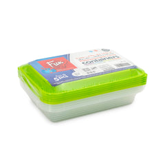Fun Indispensable Plastic Transparent Container with Olive Lid - 28oz Pack of 5