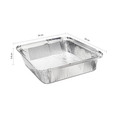 Fun Aluminium Containers With Paper Lids 2410cc [10pcs x 1pkt]