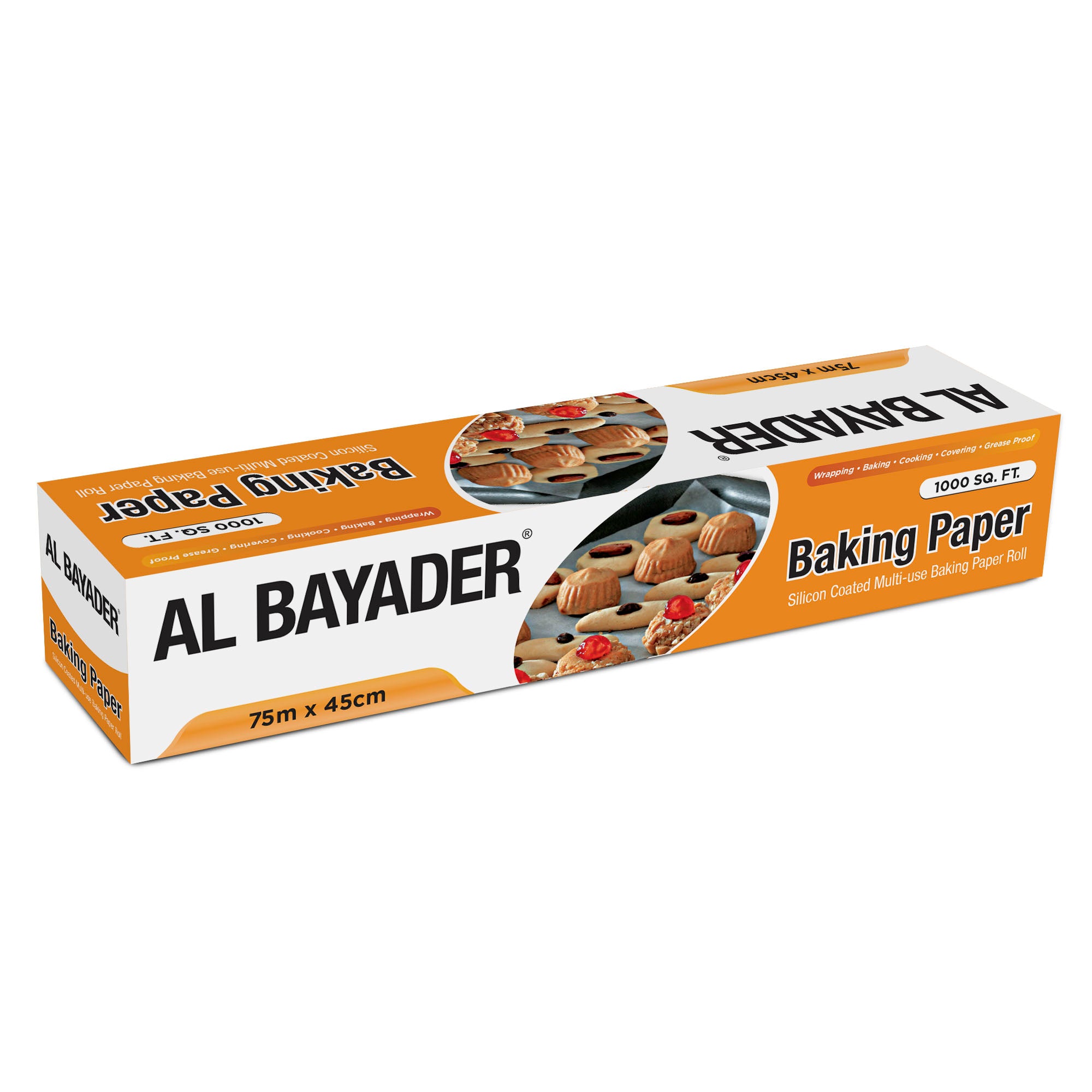 Al Bayader Silicone-Coated Baking Paper Rolls 75m x 45cm [6rls]