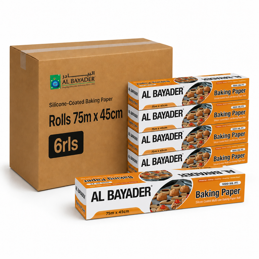 Al Bayader Silicone-Coated Baking Paper Rolls 75m x 45cm [6rls]