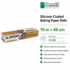 Al Bayader Silicone-Coated Baking Paper Rolls 75m x 45cm [6rls]