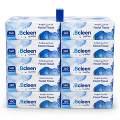 Bcleen 2-Ply White Facial Tissue 19x21cm x 140 Sheets [10pkts]