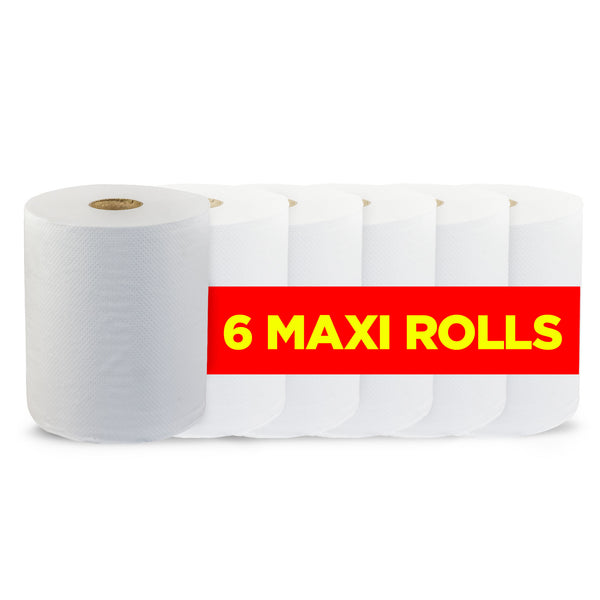 2Ply Perforated Paper Maxi Roll 22x22cm 950gms Embossed [P6rls/bag