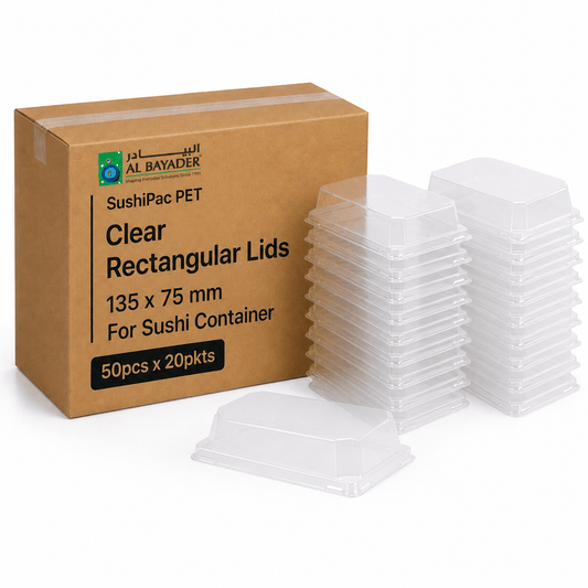 Al Bayader PET Lid for SushiPac Kraft Container  042-SH135 [P: 50pcs*20pkts]