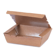 Al Bayader LunchPac Kraft Brown X-Large Boxes 195x140x65mm with Lids [100Pcs]