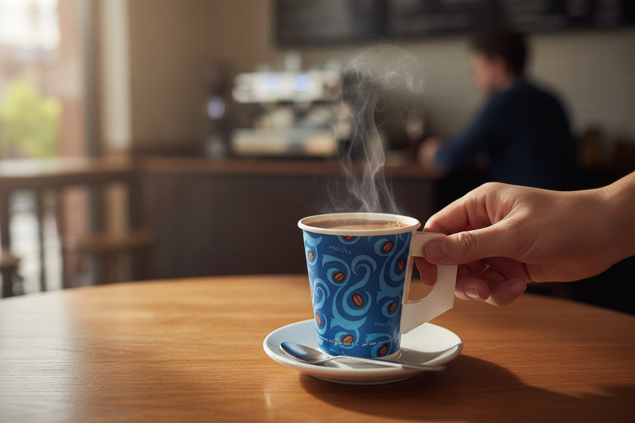 Fun Paper Printed Cups 7oz with Handle [50pcs x 1pkt]