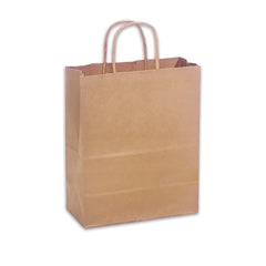 Al Bayader Paper Brown Medium Carry Bags with Twisted Handle 29x29+15cm Plain 90gsm [250pcs]