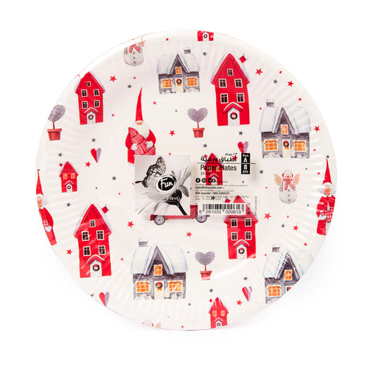 Fun Paper Plate Round 23cm - Christmas Community (Pack of 8)