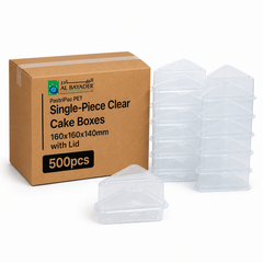 Al Bayader PastriPac PET Single-Piece Clear Cake Boxes 160x160x140mm with Lid [500pcs]