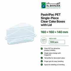 Al Bayader PastriPac PET Single-Piece Clear Cake Boxes 160x160x140mm with Lid [500pcs]