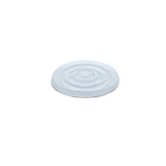 Flat Lid w/ Straw Slot (Pre-Cut X) for PET Clear Cups 12/14oz - PET [P:50pcsx20pkts] - CRP