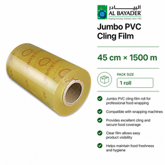 Al Bayader Jumbo PVC Cling Film 45cm x 1500m 11mic. [1rl]