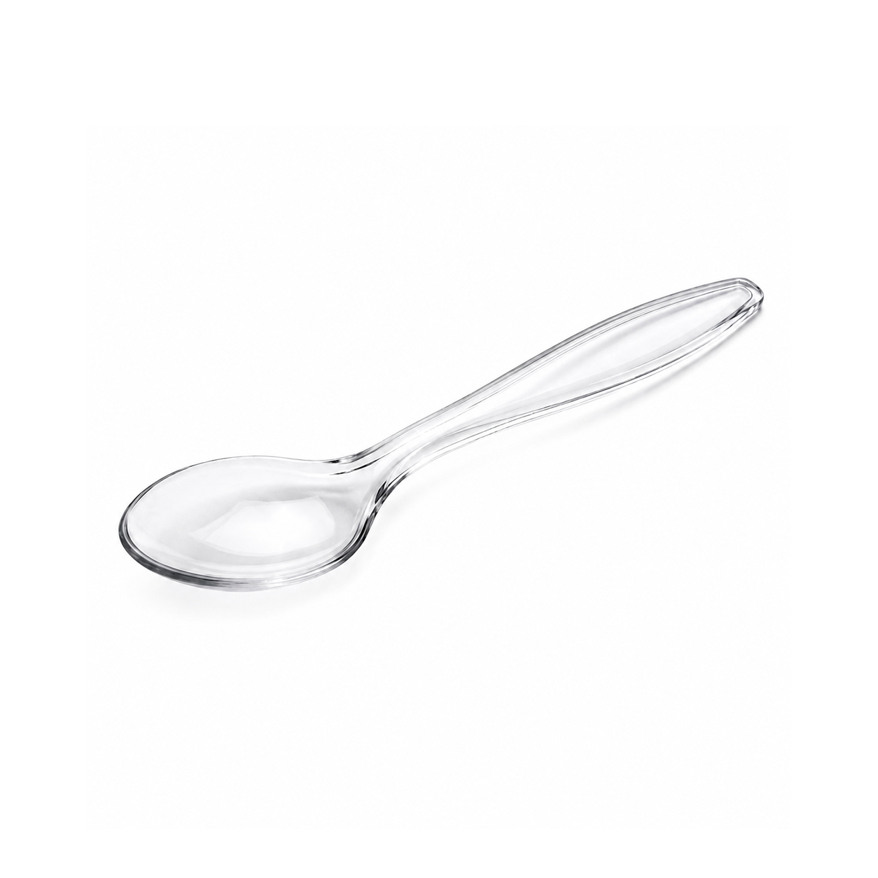 Al Bayader Heavy Duty Plastic Clear Teaspoons 5in [25pcs x 20pkts]