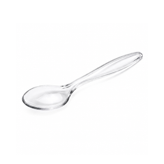 Al Bayader Heavy Duty Plastic Clear Teaspoons 5in [25pcs x 20pkts]
